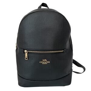 Coach Authentic Kenley Black Cross Grain Leather Backpack C5680 Large Bag
